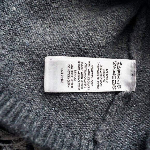 C&C California Mock Neck Wool Blend Blue Stripped Sweater - Picture 4 of 5